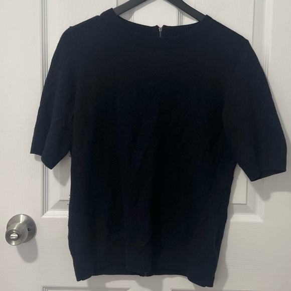 Banana Republic Womens Navy Blie Sweater Top Merino Fine Wool Blend Large - Picture 1 of 4
